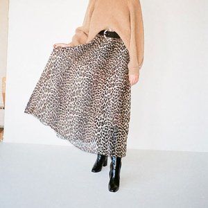 Ganni Leopard Maxi Skirt / Size 36